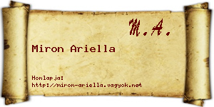 Miron Ariella névjegykártya